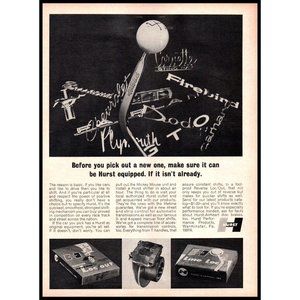 1967 Hurst Shifter Performance Car Parts Vintage Print Ad Muscle Car Wall Art